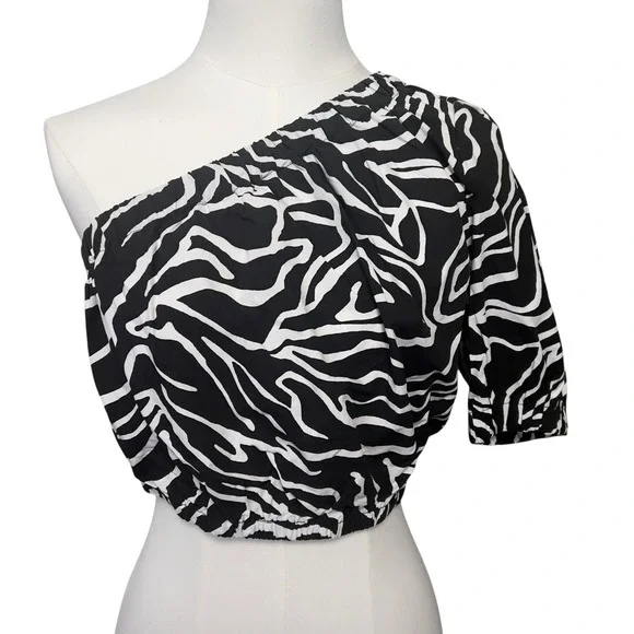 Rails Evy Top Black/White Contour Lines Small Elegant Animal Print MSRP $158 - Picture 1 of 7